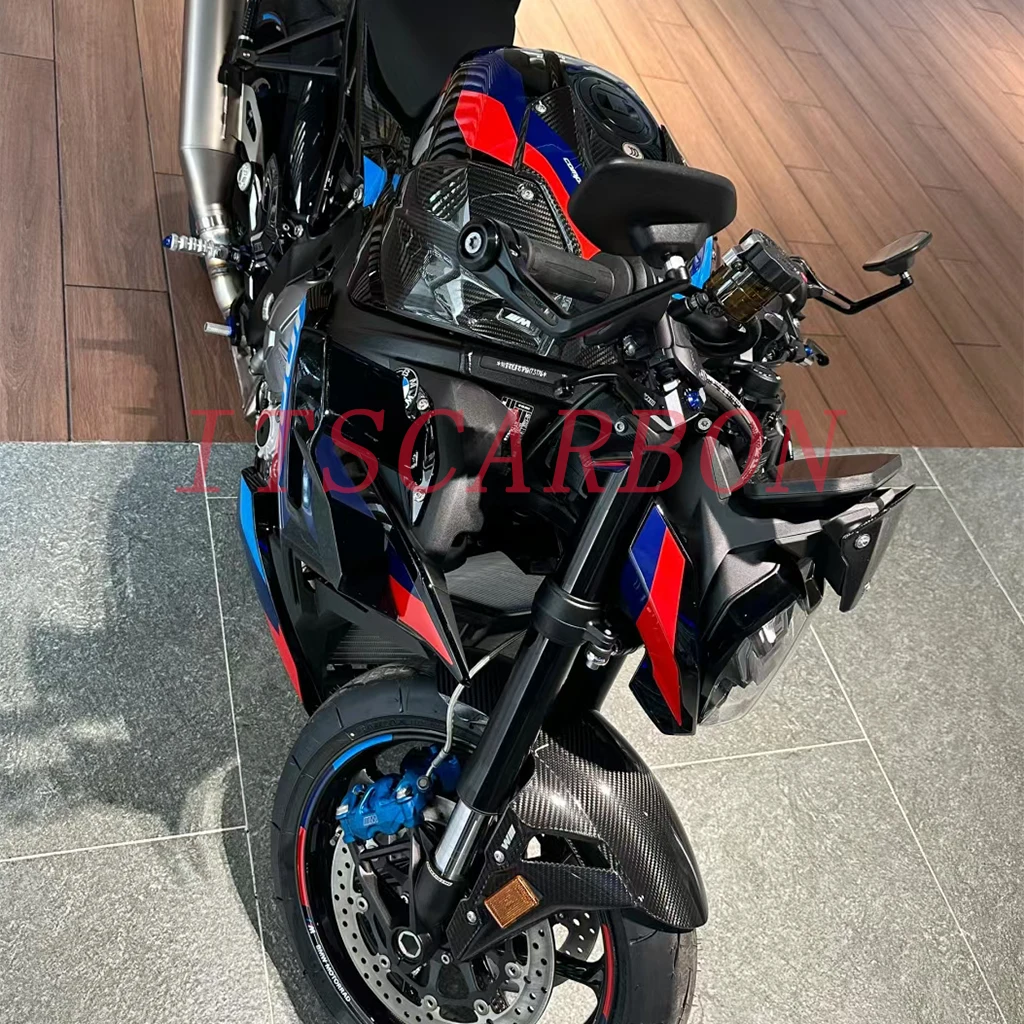 Pure Real Dry Carbon Fiber Winglets Rear Footrest Parts Fairing Fenders Cover Kits For BMW S1000R M1000R 2021 2022 2023 2024