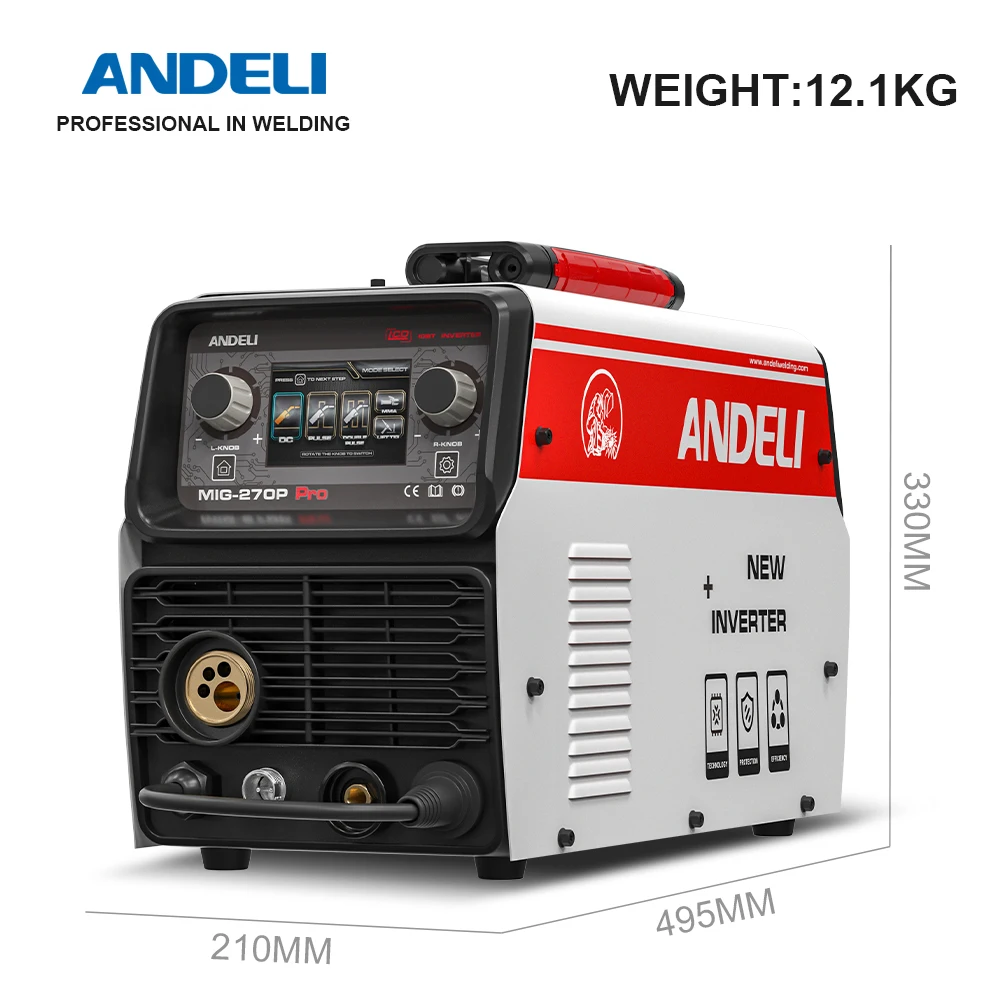ANDELI 220V LCD Screen Double Pulse Aluminum MIG Welding Machine