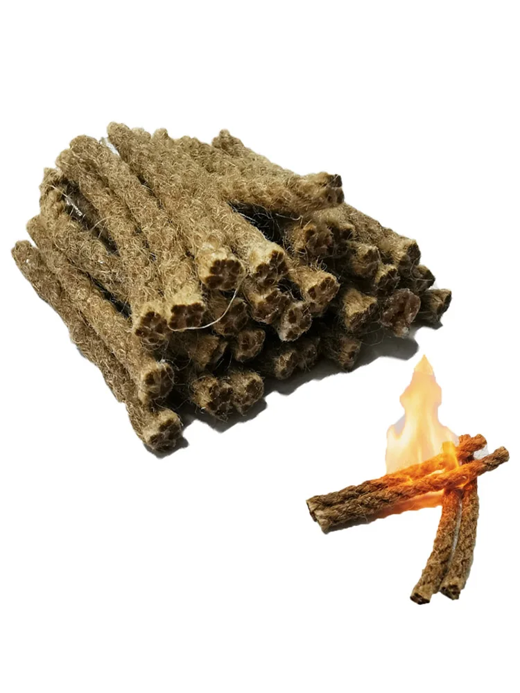 Outdoor Mini Wachs-Hanfseil Tragbarer Feueranzünder Camping Überlebens-Praktikum Wasserdichte Utensilien für Lagerfeuer, Grill, Kamin – Detail 5