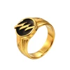 Punk Hip Hop Stainless Steel Lightning Ring Men Fashion Vacuum Electroplating Drip Glue Titanium Steel Rings Jewelry Wholesale 6