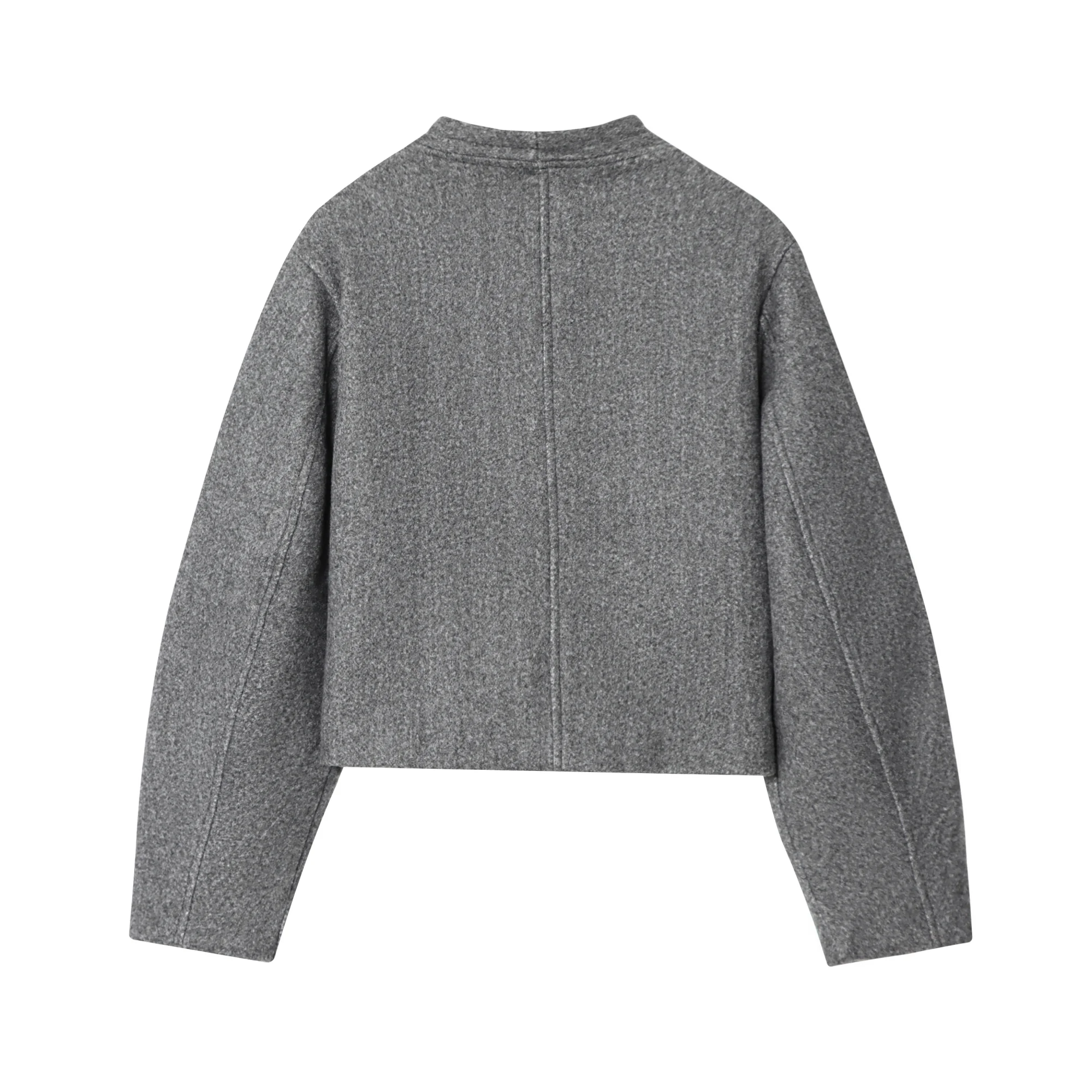 Women Short Jacket Women's Autumn Winter New Fashion Simple Short Coat Round Neck Single Breasted Commuting Casual Jacket Top