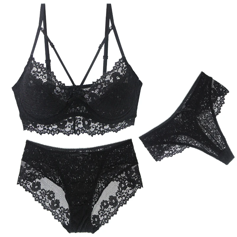 DaiNaFang 2023 New Sexy Embroidery Lace 34/75 36/80 38/85 40/90 42/95 Bras Set Women Underwear Ladies Female Lingerie