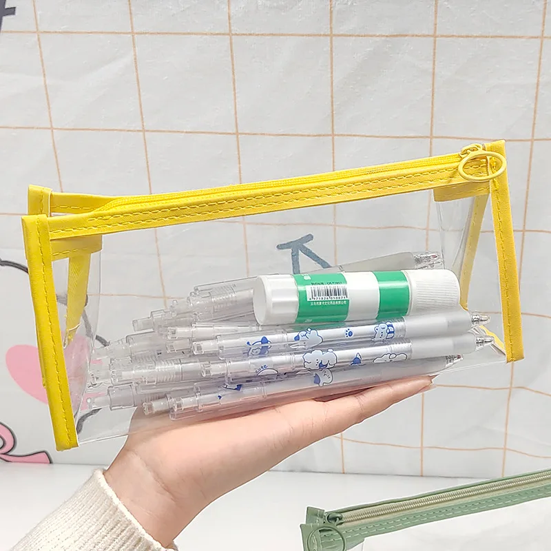 Pencil Cases Students Transparent Gel Pen Pencil Bag For Kids Girls Gift Office School Supplies