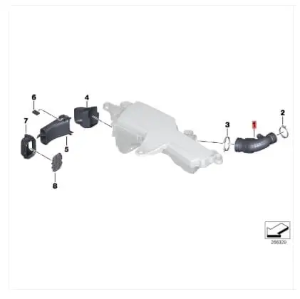 Air Duct Filtered Tube Air Intake Hose 13717597586 For BMW N13 Engine - 1 Series 3 Series F20 F30 F21 F31 116i 118i 316i 318i