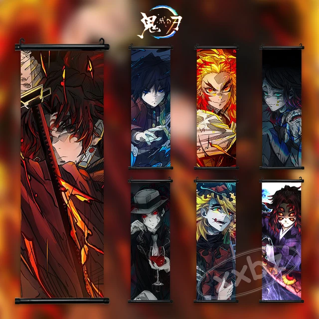 Demon Slayer Hanging Scroll Pintura, Desenhos Animados Impresso Anime, Home  Decor, Cartaz de parede, Sala de estar Arte, Decoração Moderna Presente -  AliExpress