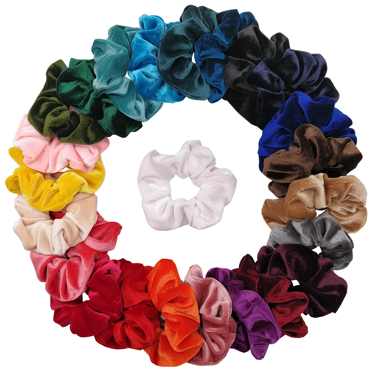 50/40/30pc Winter Soft Hair Scrunchies for Women Girl Plush Elastic Tie Rubber Band Christmas Santa Accessories Fluffy Fake Fur hooded down cotton jacket women lamb hair splicing fake two piece puffer jacket thickened new japanese couple cotton coat parkas