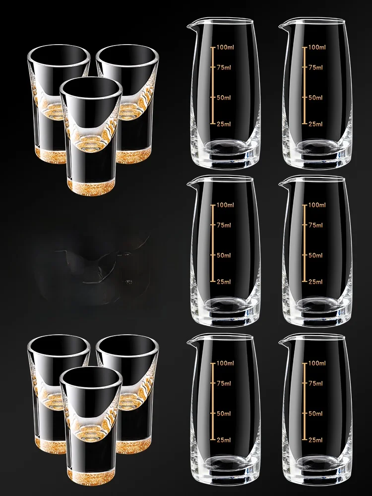 Home Use Glass Liquor Cup Set with Sc for Restaurant Foreign Wine Pouring Pot Mainly Used in Commercial Scenarios