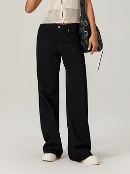 Women s Stylish Star Print Loose Denim Jeans for Spring and Fall - Casual Low Waist Trousers with a Fashionable Twist 4