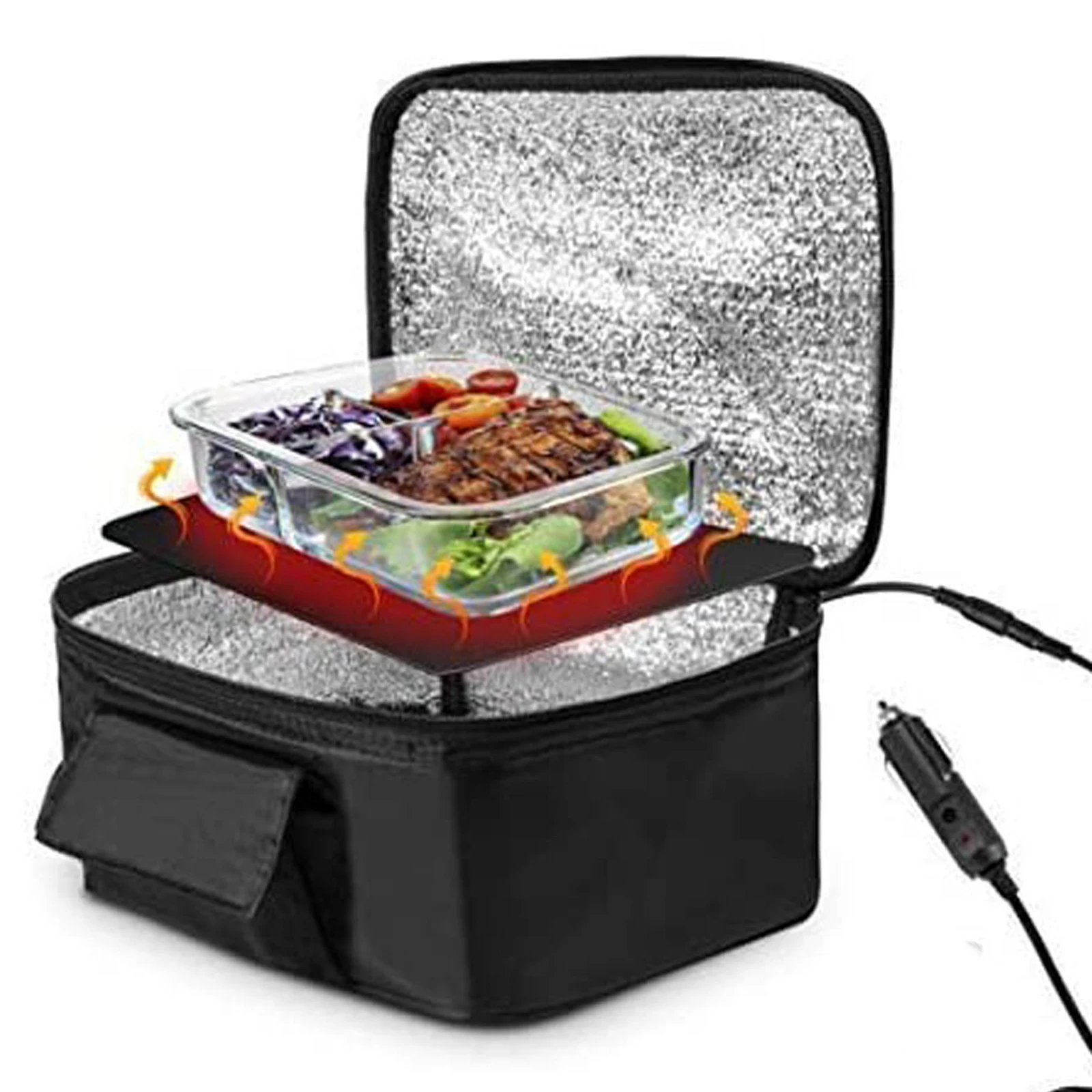 Portable Oven, 12v, 24v, 110v Car Food Warmer, Portable Mini Oven, Personal Microwave, Heated Lunch Box For Cooking And Reheating Food In Car,  Tru