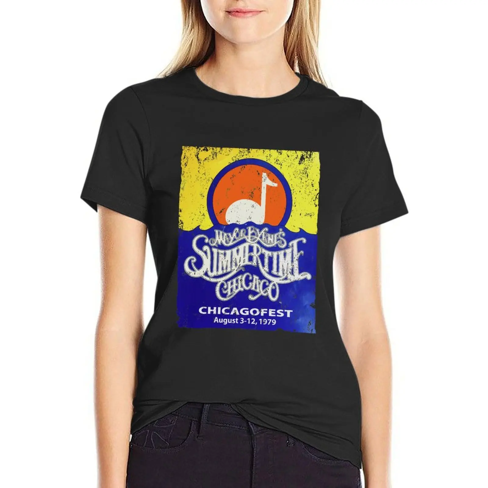 

Chicagofest 1979 T-Shirt shirts graphic tees summer top tops lady clothes clothes for Women