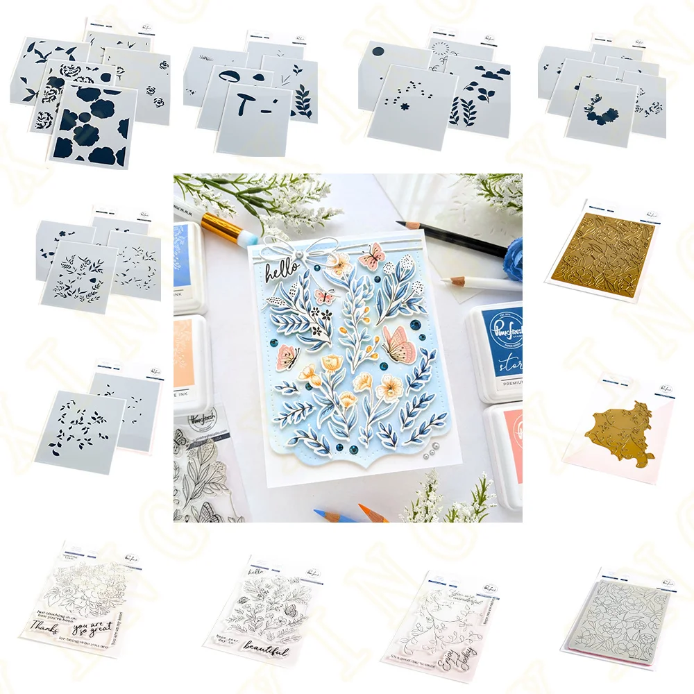 

Butterfly Garden Metal Cutting Dies Stamps Stencil Hot Foil Scrapbook Diary Decoration Stencil Embossing Template Handmade New
