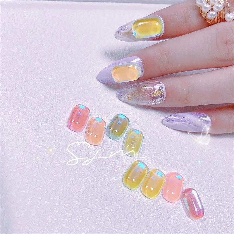 Water Light Heart-shaped Nail Charms Gems Nail Drills Nail Art Decoration  Sweet