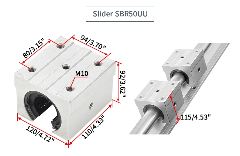2PCS SBR35 Linearführungsschienen 150-1150mm und 4PCS SBR35UU SBR35LUU Standardschieber Druckplatte staubdichte Transmisson-Teile – Detail 21