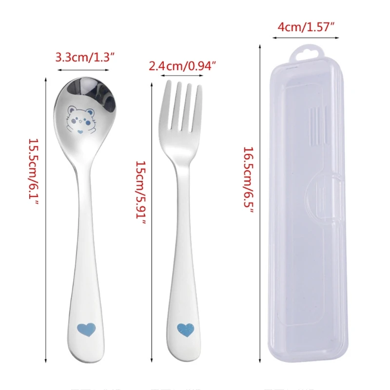 Wholesale Baby Cute Feeding Spoon Stainless Steel Training Fork