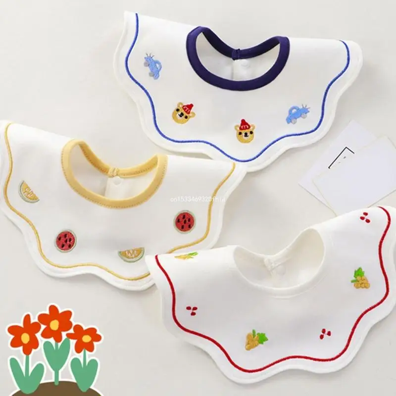 

Baby Bib 360 Degree Rotation Toddler with Buckle Waterproof Saliva Towel for Newborn Boys Girls Chewing Eating