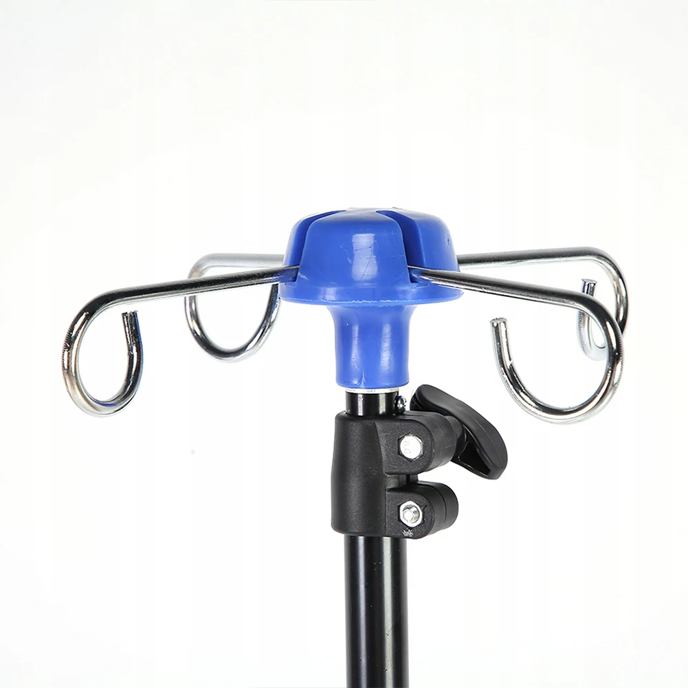 Portable IV Pole Collapsible IV Pole Stand Height Adjustable Foldable 4 Hooks 3 Legs Infusion Stand For Hospital Clinic