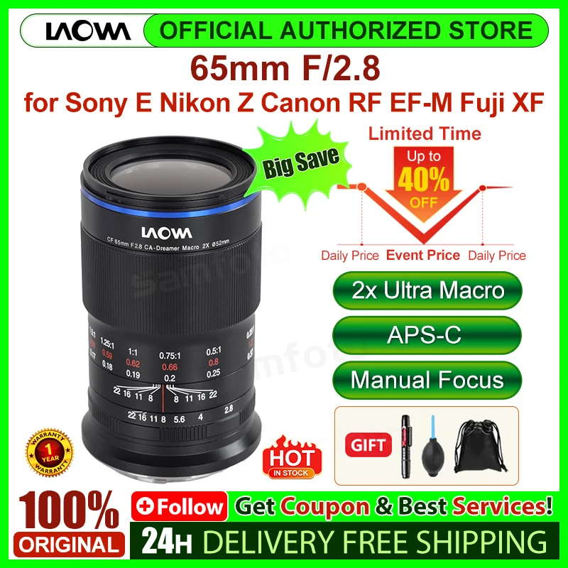 Venus Optics Laowa 65mm f/2.8 2x Ultra Macro APO Camera Lens for