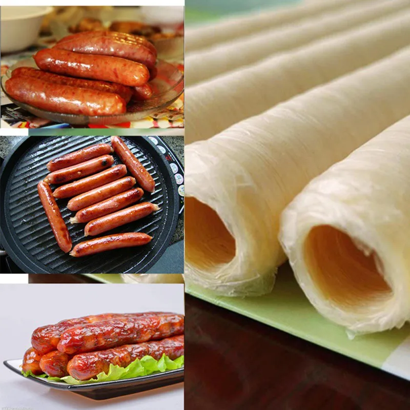 26mm Collagen Protein Casings Sausage Ham Maker Tool For Sausage BBQ Fry Steam
