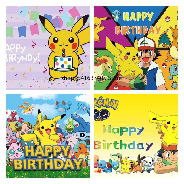 Pano De Fundo De Festa Pokémon, Fundo De Fotografia, Decoração De Quarto  Infantil, Estúdio De Fotografia, Presente De Aniversário - AliExpress