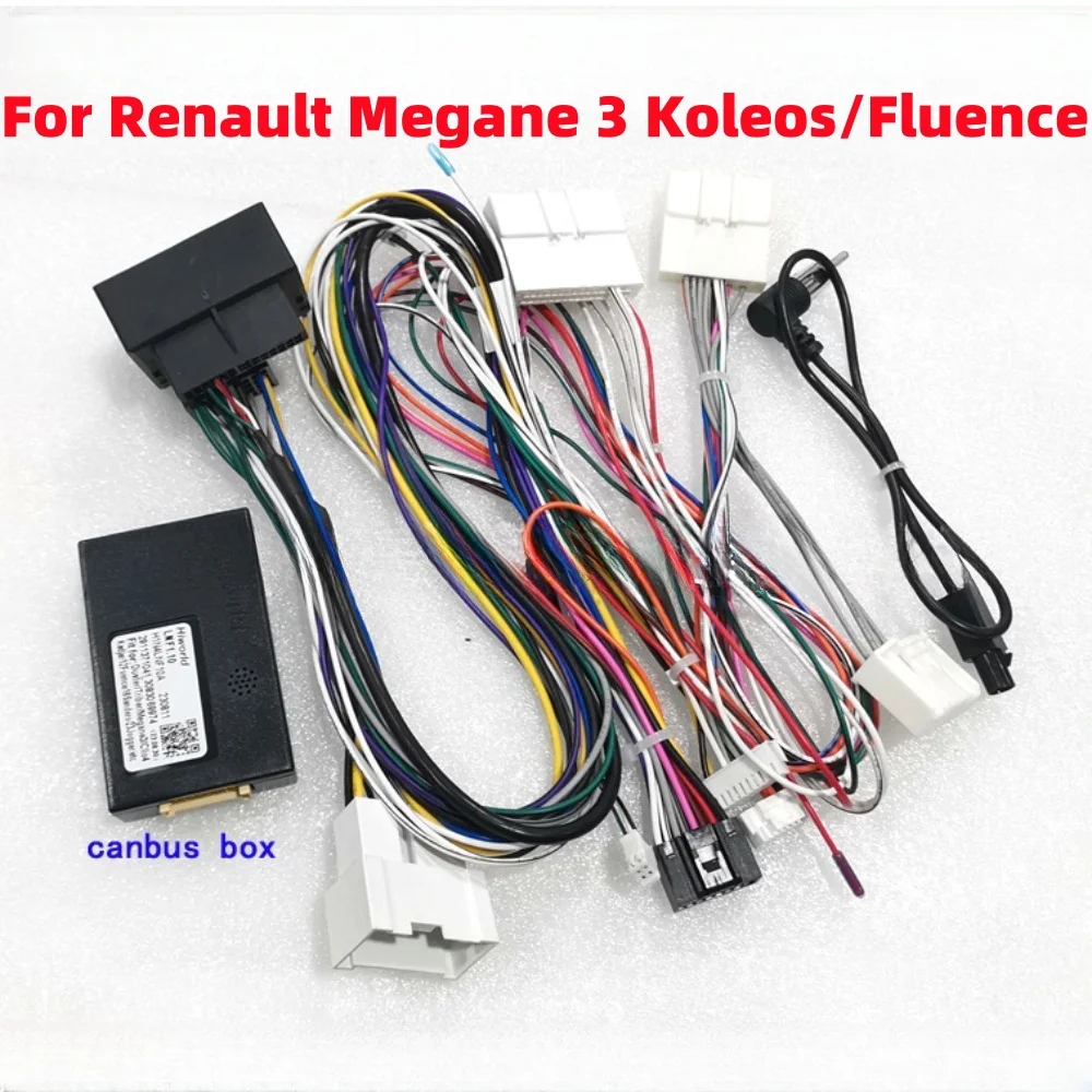 Car 16pin Audio Wiring Harness With Canbus Box For Renault Megane