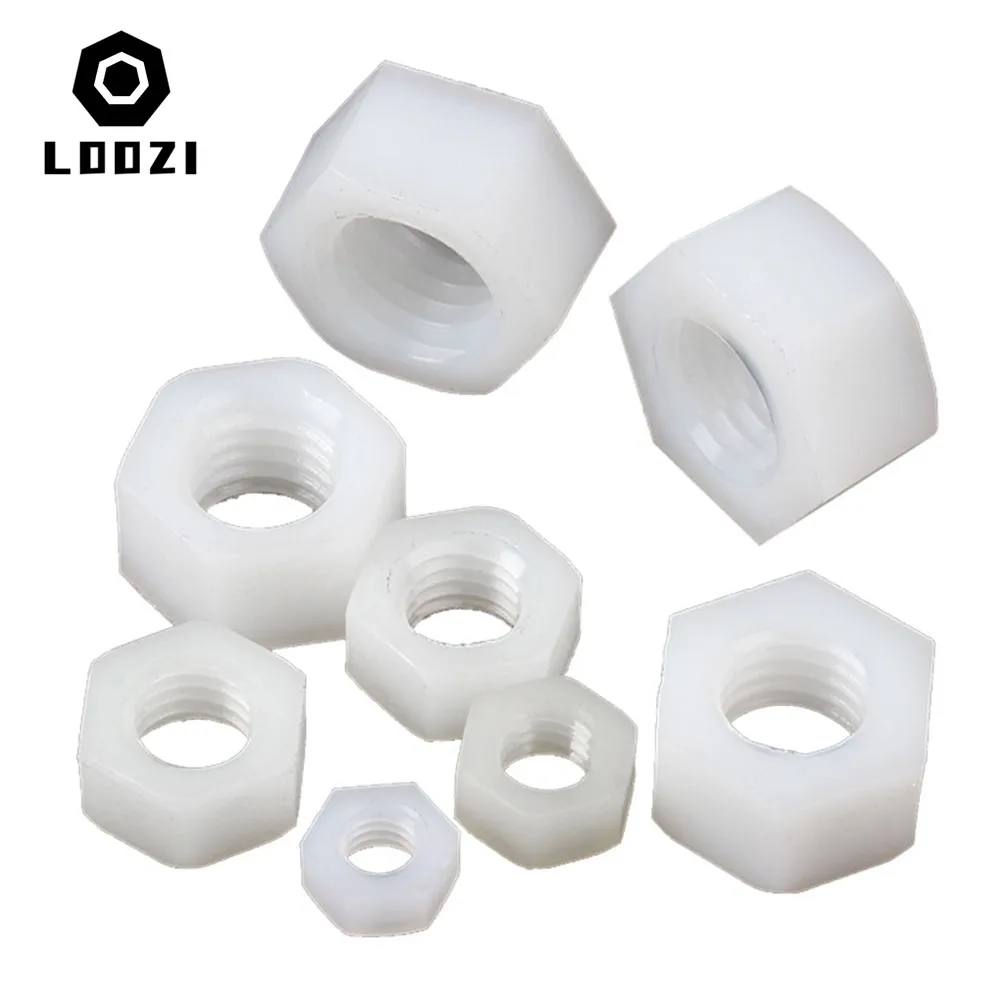 M2 M2,5 M3 M4 M5 M6 M8 M10 M12 M14 M16 M18 M20 DIN934 Weiß Schwarz Nylon Kunststoff Isolierung Metrische Sechskant Sechskantmutter Für Bolzenschraube – Detail 5