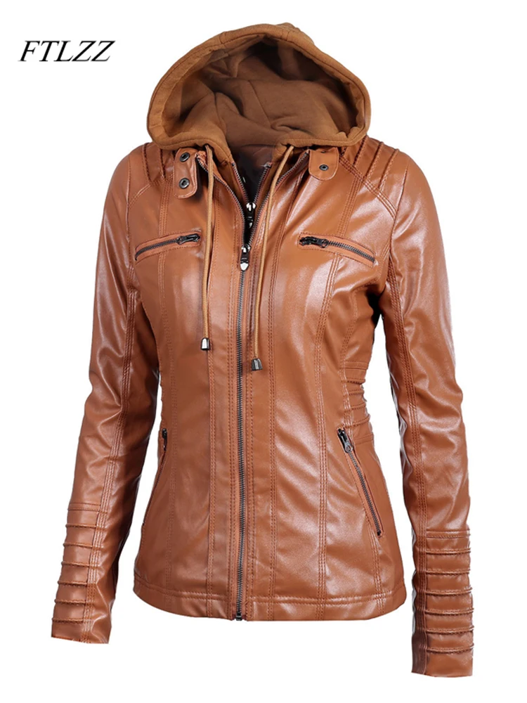 Motorcycle Hooded Leather Jacket 1