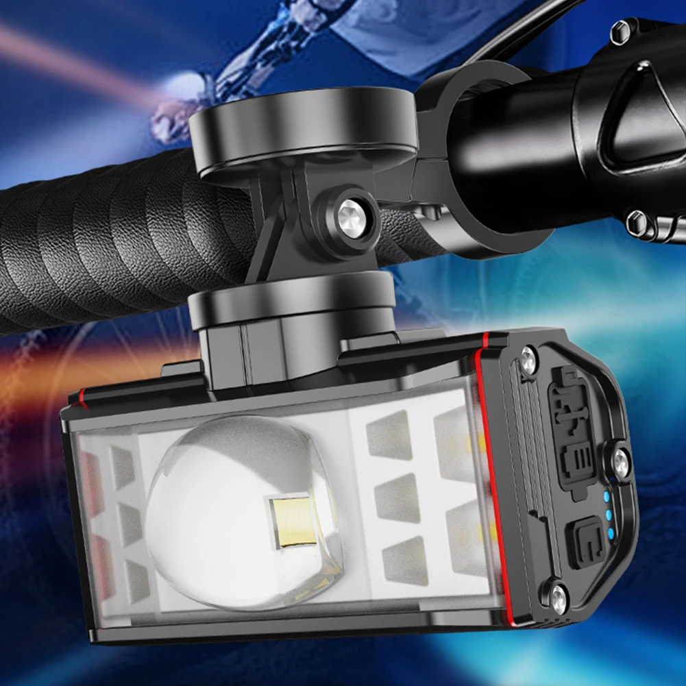 2600/5200mAh LED Bike Handlebar Flashlight USB Rechargeable Cycling Flashlight Waterproof Outdoor Bike Headlight Bicycle Parts
