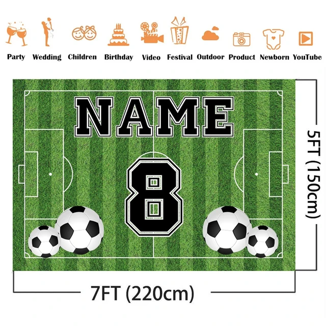 축구에 빠져든 남아용 생일 기념을 위한 스포티한 배경
