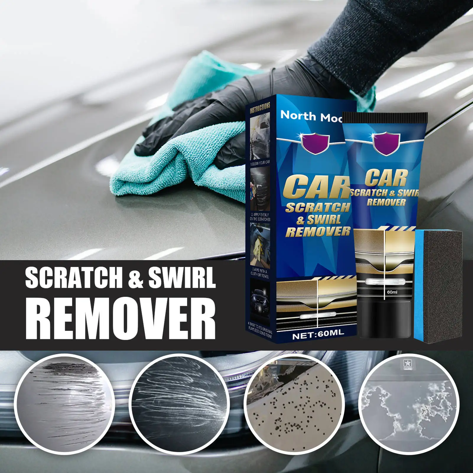 Paint Scratches Remover Kit Car Scratches Repair Cream Polishing And Waxing Kits Rubbing Compounds For Car Paint Restorer For