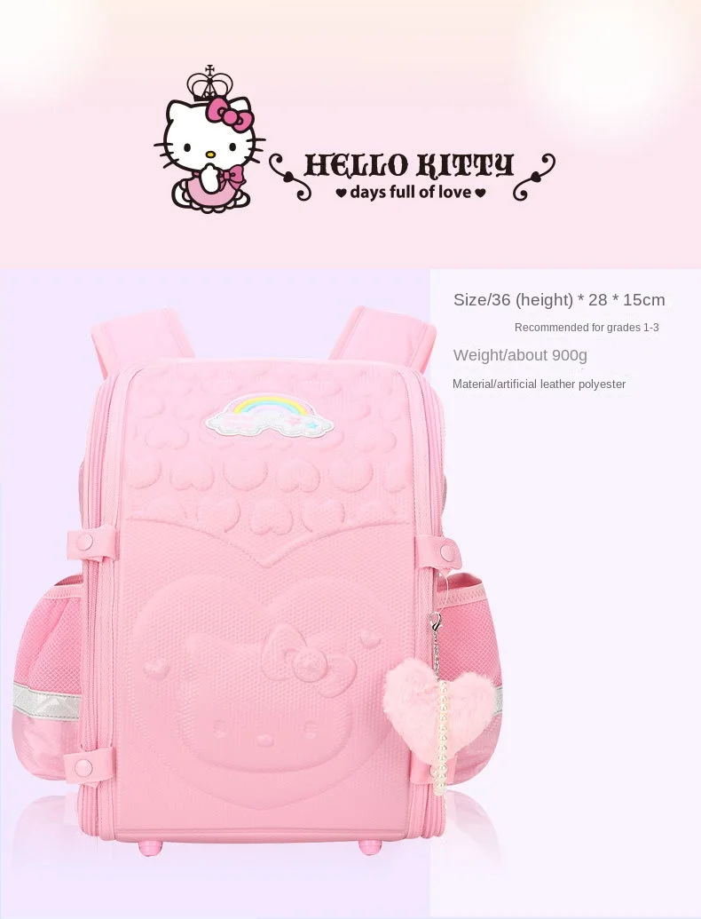 Sanrio Hello Kitty Bag Anime Primary School Schoolbag Children Girls  Lightweight Spine-Protective Burden Alleviation Backpack - AliExpress