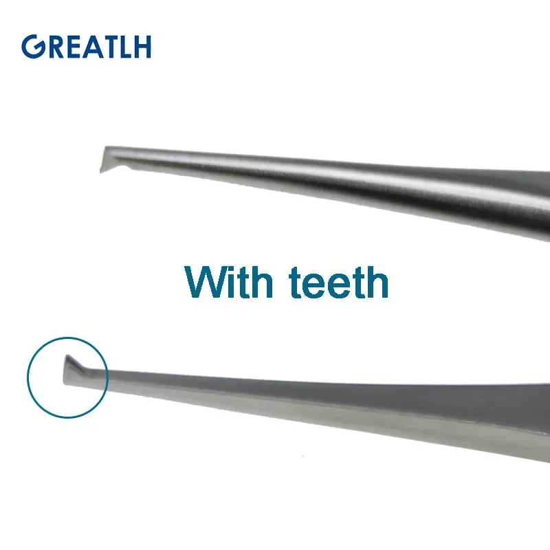 Tissue Tweezers Ophthalmic Hook with Platform Ophthalmic Surgical Instrument Stainless Steel 12.8cm