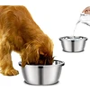 new Stainless Steel Dog Bowls No Spill Metal Food & Water Dish for Large Breeds Pet