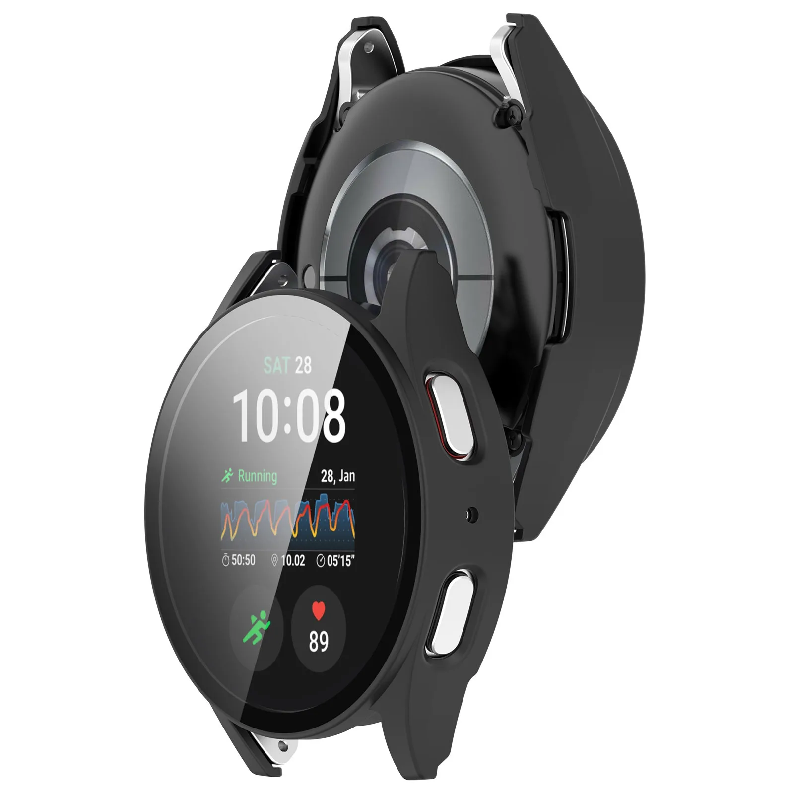 Glass+PC Case for Samsung Galaxy Watch 7 6 5 4 44mm 40mm - Close-up Detail