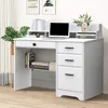Computer Desk with Storage Drawers and Hutch, 44 Inch Home Office Desks with 4 Drawers & Monitor Stand for Small Space 1