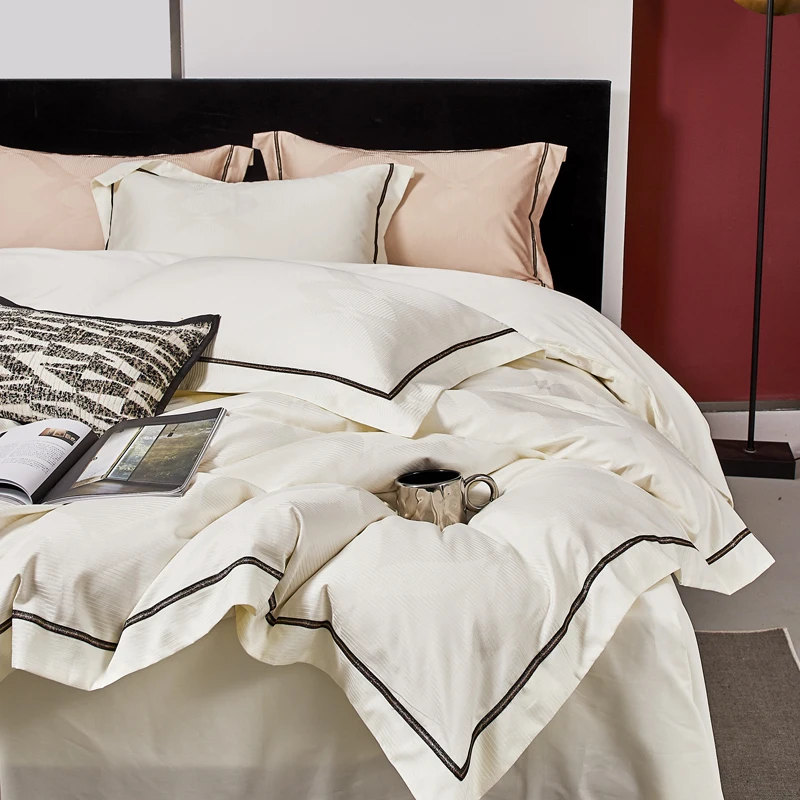 100SJacquardEgyptianCottonPatchworkLuxurySimpleHotelStyle