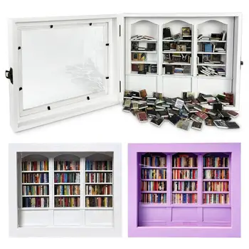 Miniature Library Decor Office Desk Book Organizer Miniature Library Toy for Anxiety Relief Home Office Decor Room Ornament 1