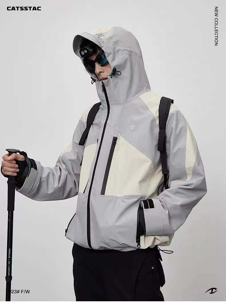C   23aw sstaGray white assault jacket dwr coating multiple pockets carrying system techwear gorpcore aesthetic