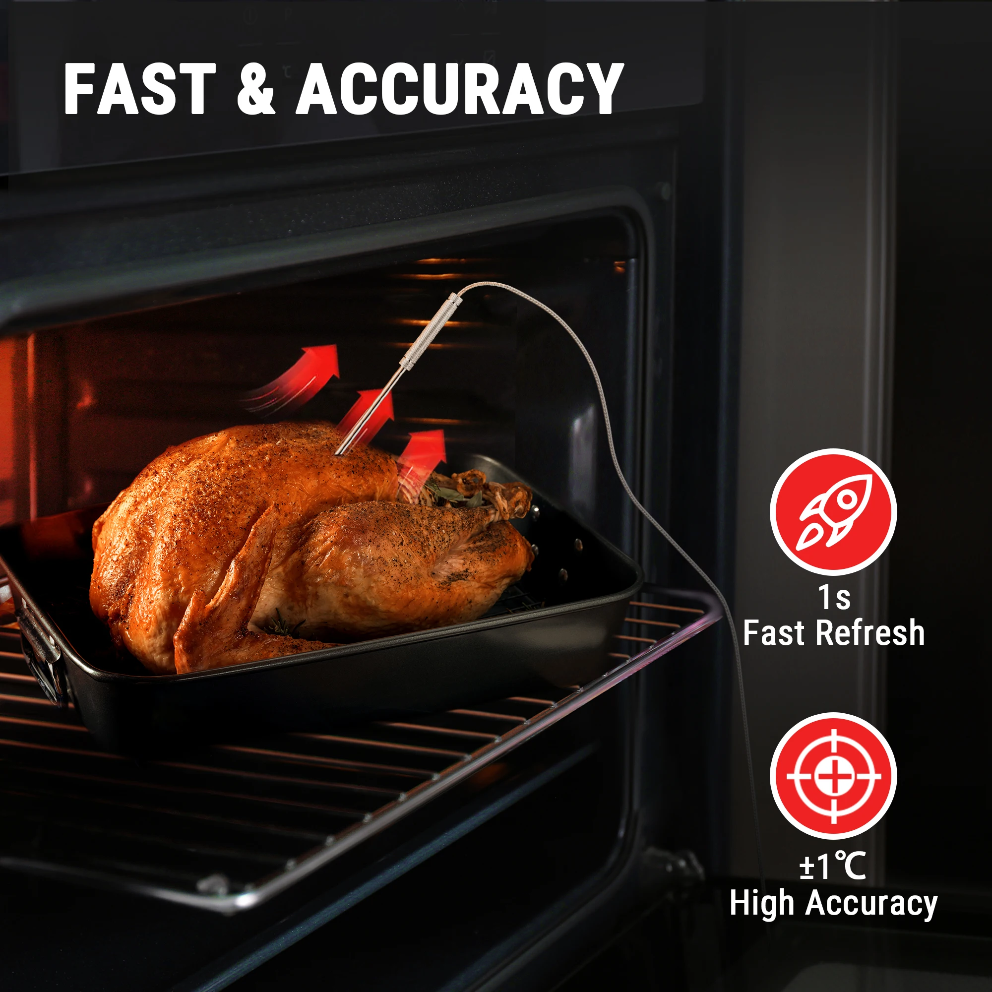 ThermoPro TP717 Dual Probes Electronic Backlight Food Thermometer Cooking BBQ Oven Thermometer with Big LCD Screen For Kitchen 3