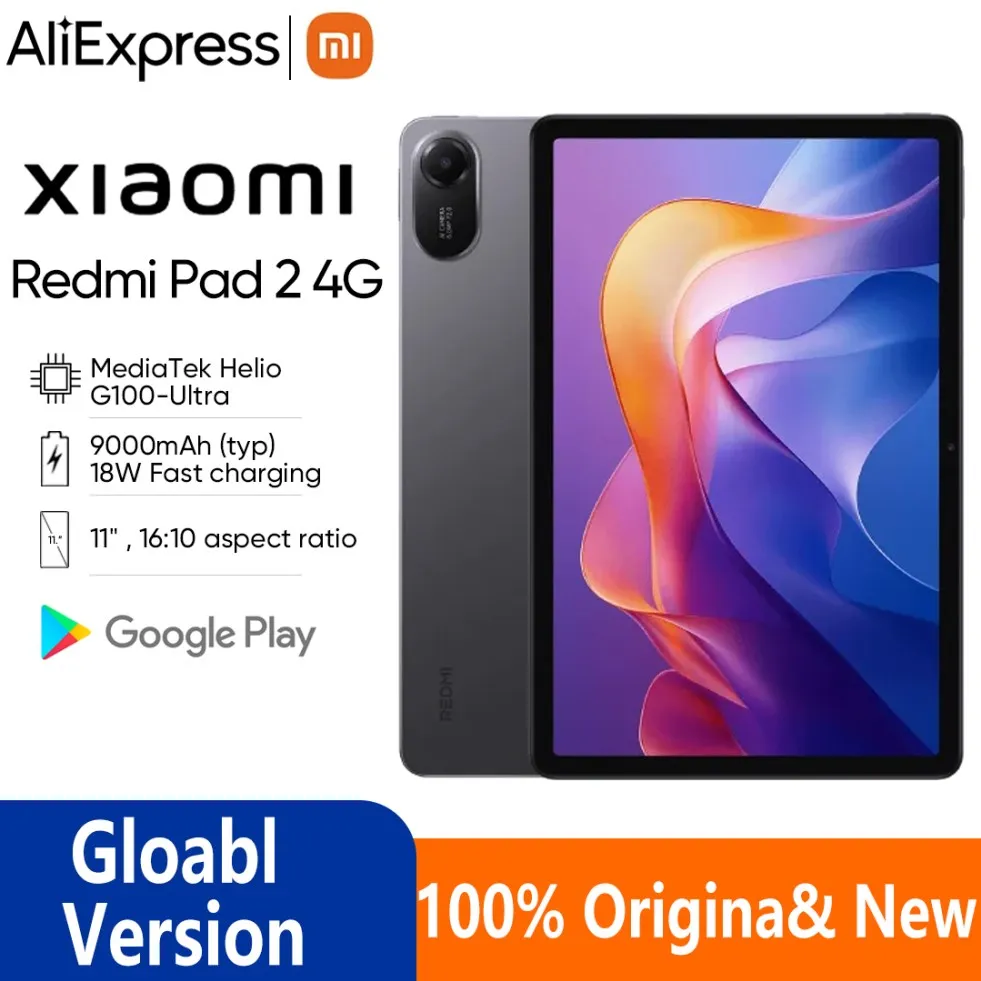 Global Version Xiaomi redmi pad2 4G Tablet Advanced Helio G100-Ultra 11" 2.5K crystal-clear display 9000mAh battery Mi Tablet PC