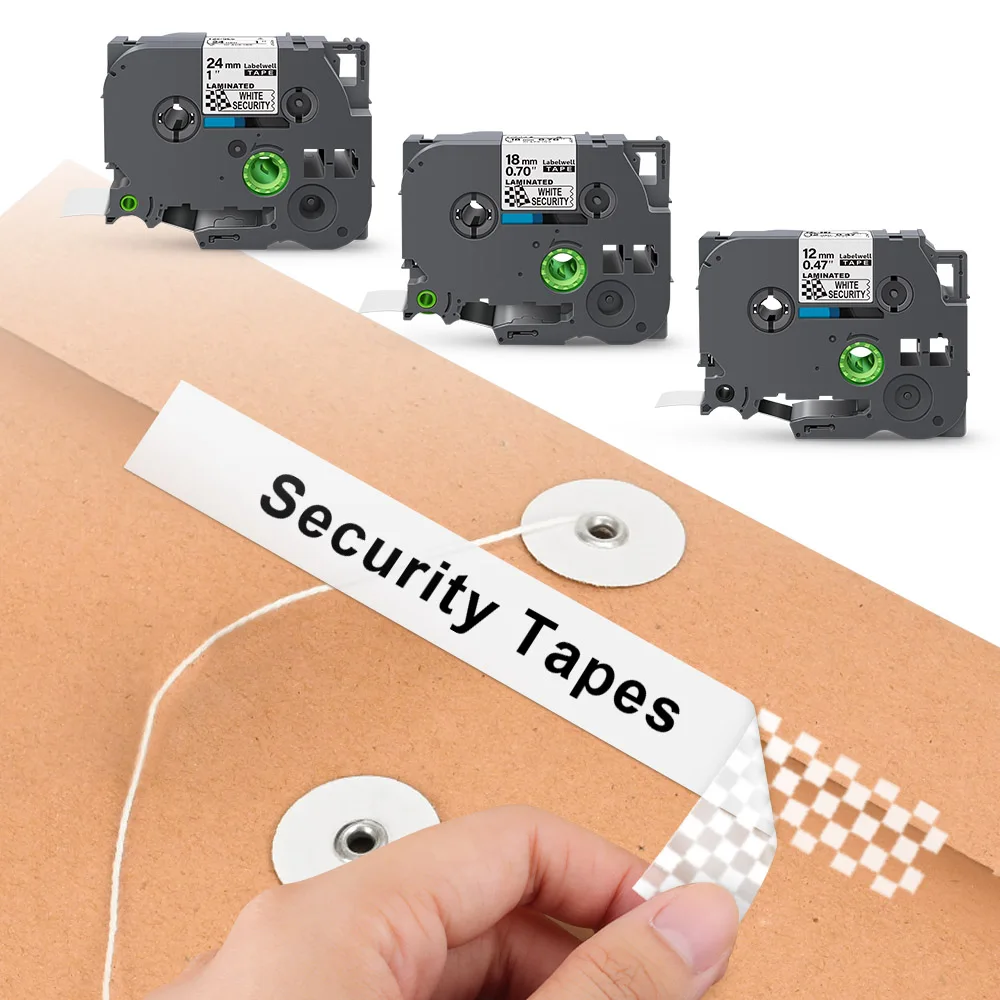 Description Picture 2 of item12/18/24mm SE4 Labels Compatible for Brother Security Tapes SE3 SE4 SE5 Cassette Ribbon for Brother P Touch Label Printer PTH110