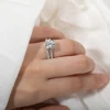 D Color Full Moissanite Engagement Rings for Women Emerald/Radiant/Round Cut Diamond 925 Sterling Silver Wedding Band with GRA 3