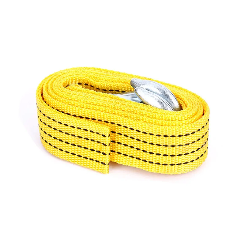 Car Towing Strap 3M 4M 5M Car Tow Cable Pulling Rope Nylon Steel Hook Emergency Rescue Tools Accessories For Trailer Off Road