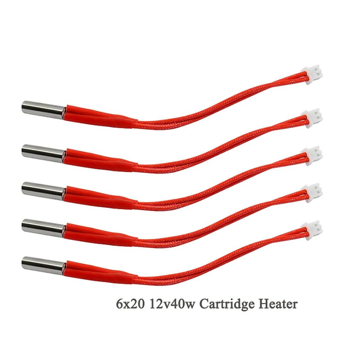 

5pcs 2pc 12V 40W Cartridge Heater Heating Tube Ceramic 3d printer Parts heater HotEnd J-Head 6*20mm Xh2.54-2pin White Terminal