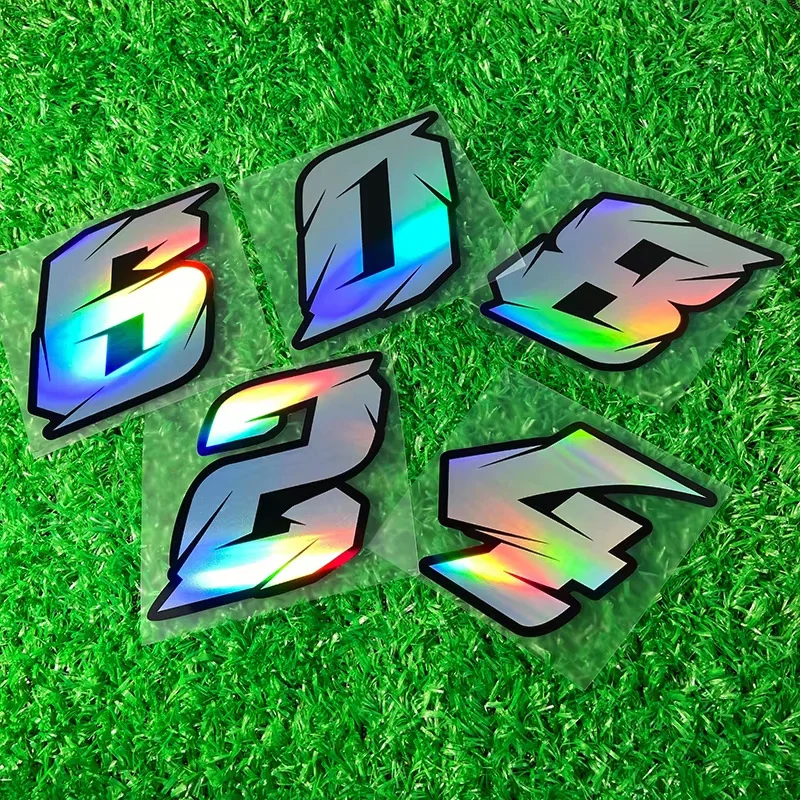 Laser 0123456789 Number Motorcycle Stickers Waterproof Motorbike Fuel Tank Side Panels Bicycle Decoration Vinyl Decals