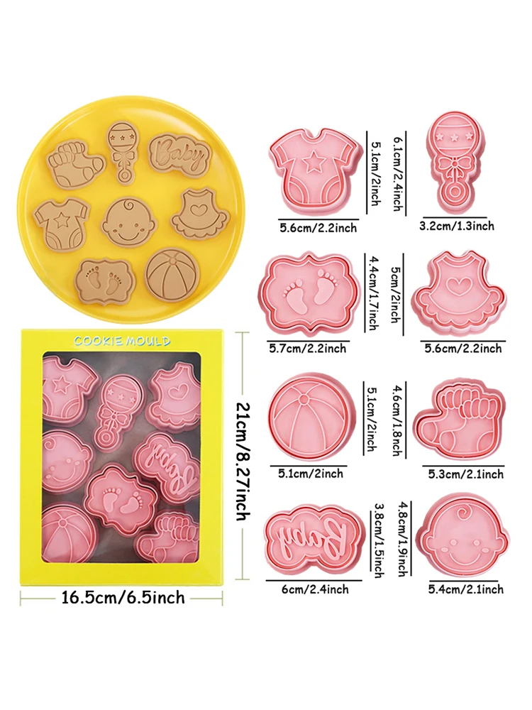 8 Emporte-pièces Biscuits Noël 3D En Plastique - Formes Festives, Pour Pâte à Biscuits, Fondant, Enfants - 6