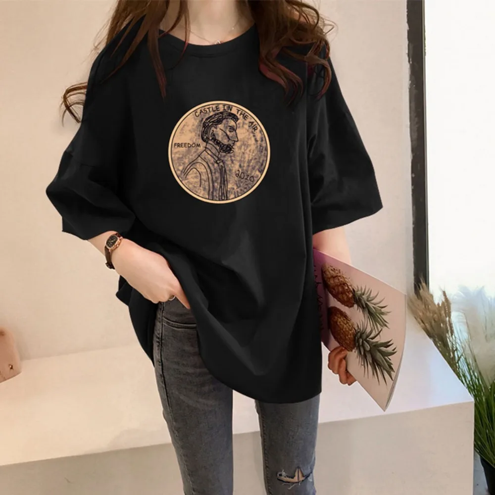 Description Picture 6 of itemSoft Loose Cotton T-shirt Short Sleeve Cartoon Plus Size Pullover Shirt Ins O-neck Couple Clothing Tees Travel