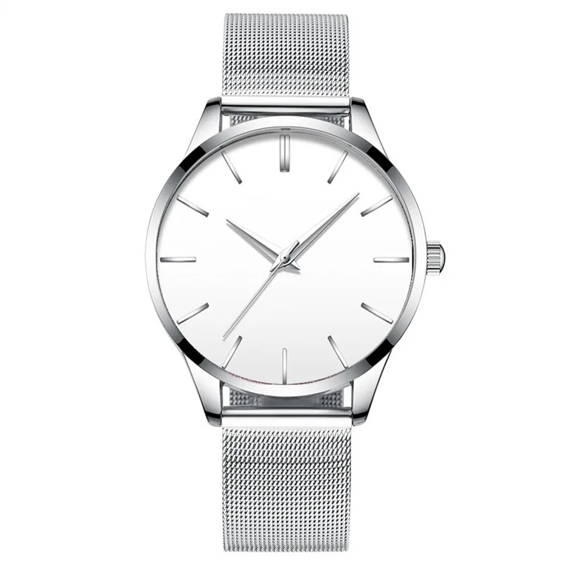 2022 Men's Fashion Ultra-thin Watch Casual Simple Men's Business Stainless Steel Mesh Band Quartz Watch