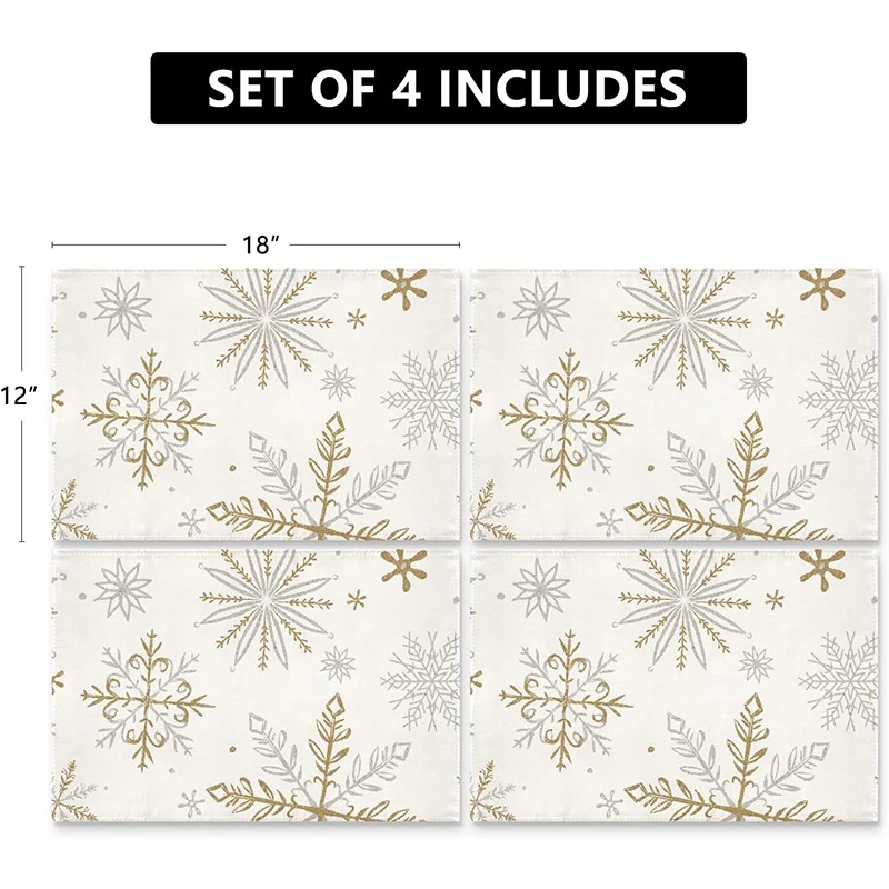 4Pcs Christmas Tree Elk Placemat Linen Dining Table Mats Coaster Bowl Coffee Cup Pad Mat 2024 Navidad Home Kitchen Decoration