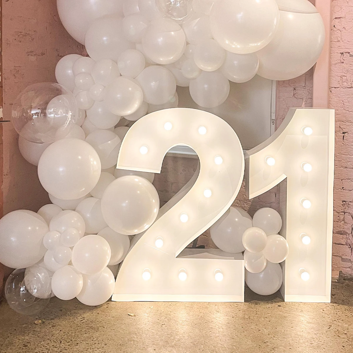 Description Picture 6 of item91.5cm Warm Light Up Giant Figure Balloon Filling Box with 10 Lights 1st Birthday Number 0-9 Frame Wedding Decor Baby Shower