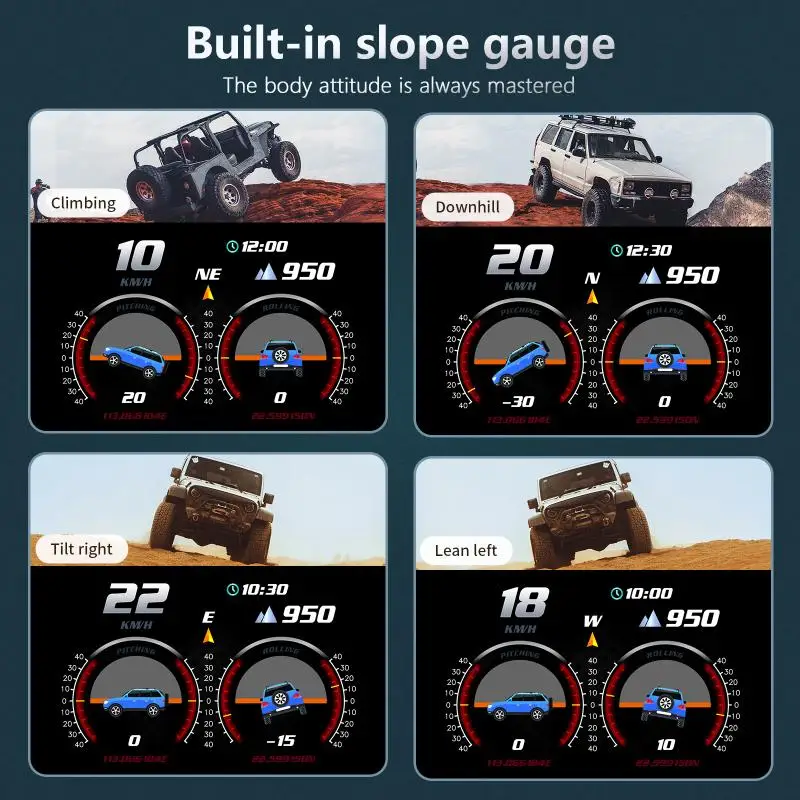 Display Head-Up per Auto OBD+GPS P24 HUD, Tachimetro Digitale, Computer di Bordo con Allarme di Bassa Tensione per Tutti i Veicoli - Image 5